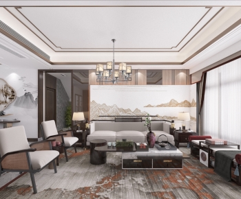 New Chinese Style A Living Room-ID:760018115