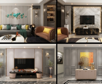 Modern A Living Room-ID:405525924
