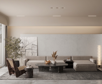 Wabi-sabi Style A Living Room-ID:698477032