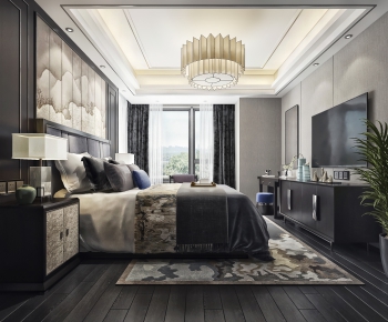 New Chinese Style Bedroom-ID:526392949