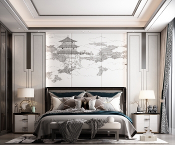 New Chinese Style Bedroom-ID:739343884