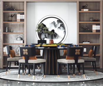 New Chinese Style Dining Table And Chairs-ID:163789039
