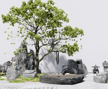 新中式石头假山景观小品-ID:677912004