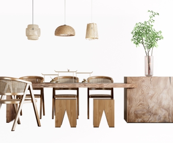 Wabi-sabi Style Dining Table And Chairs-ID:251985072