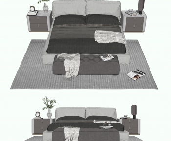 Modern Double Bed-ID:862124929