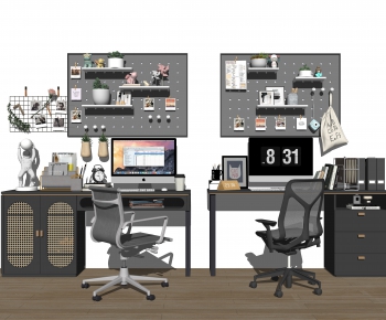 Modern Computer Desk And Chair-ID:954781067