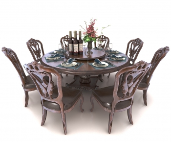 American Style Dining Table And Chairs-ID:829562903