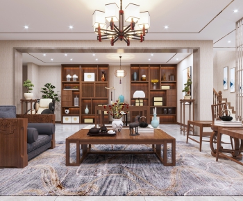 New Chinese Style A Living Room-ID:242373947