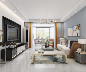 Modern A Living Room-ID:641722929