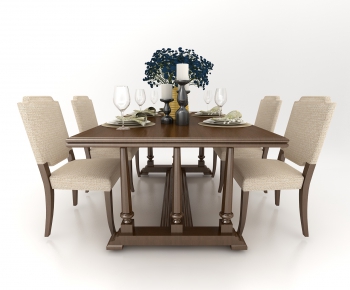 American Style Dining Table And Chairs-ID:961762914