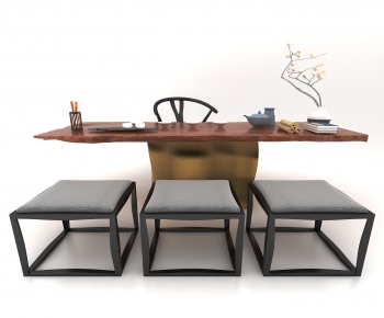 New Chinese Style Computer Desk And Chair-ID:840748074