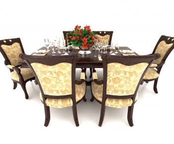American Style Dining Table And Chairs-ID:527734048