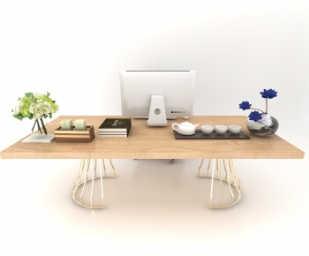 Modern Computer Desk And Chair-ID:387490037