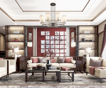 New Chinese Style A Living Room-ID:137779959