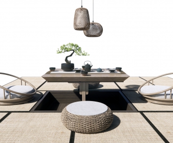 Japanese Style Tea Tables And Chairs-ID:645425084