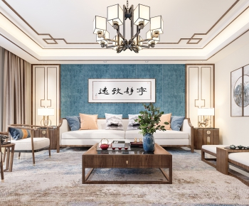 New Chinese Style A Living Room-ID:281368979