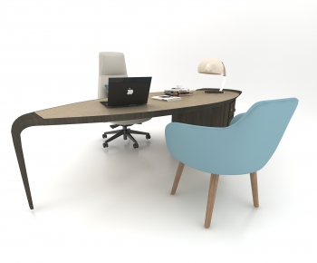 Modern Computer Desk And Chair-ID:886404044