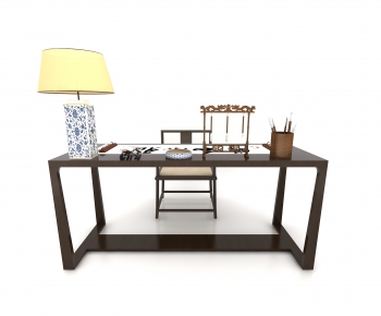 New Chinese Style Computer Desk And Chair-ID:875991119