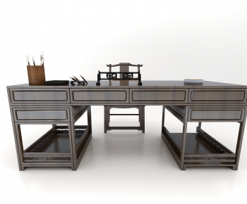 New Chinese Style Computer Desk And Chair-ID:842412956