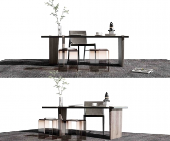 Modern Computer Desk And Chair-ID:925884965