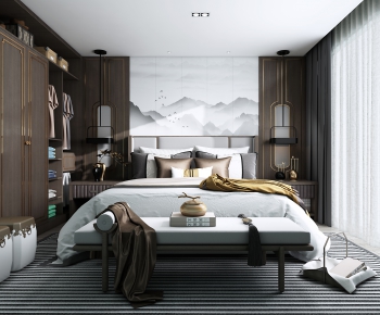 New Chinese Style Bedroom-ID:604415896