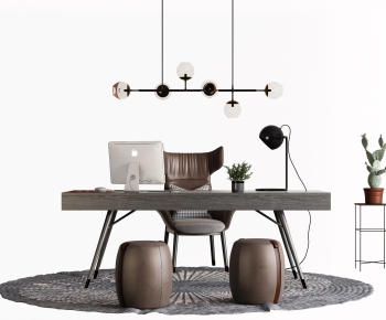Modern Computer Desk And Chair-ID:748079065