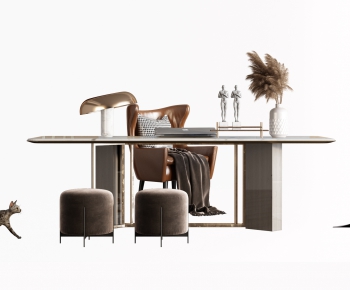 Modern Computer Desk And Chair-ID:371548892