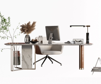 Modern Computer Desk And Chair-ID:670299055