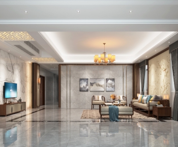 New Chinese Style A Living Room-ID:274019961