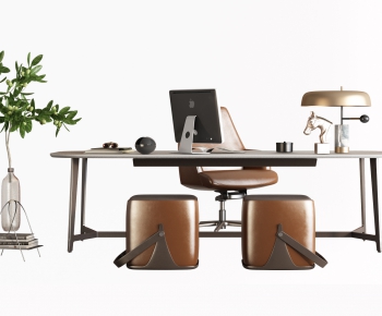 Modern Computer Desk And Chair-ID:204386002