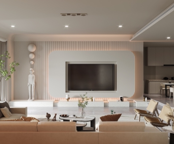 Modern Wabi-sabi Style A Living Room-ID:995908985