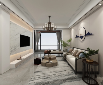 New Chinese Style A Living Room-ID:830948114