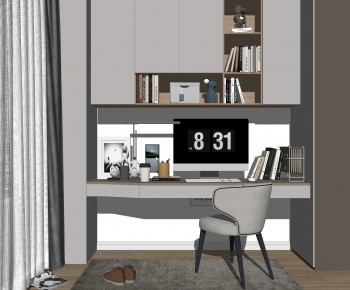Modern Computer Desk And Chair-ID:209454067