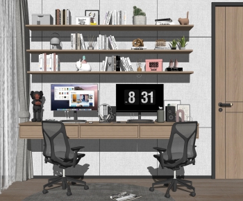 Modern Computer Desk And Chair-ID:704787973