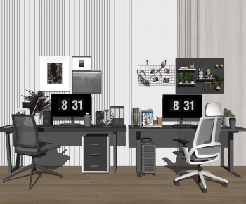 Modern Computer Desk And Chair-ID:629534012