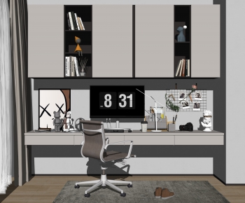 Modern Computer Desk And Chair-ID:809181932