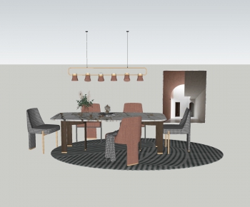 Modern Dining Table And Chairs-ID:754002096