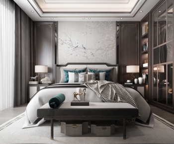 New Chinese Style Bedroom-ID:631048925