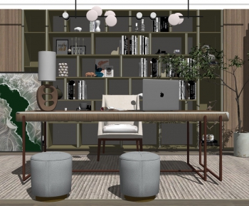 Modern Computer Desk And Chair-ID:433823113
