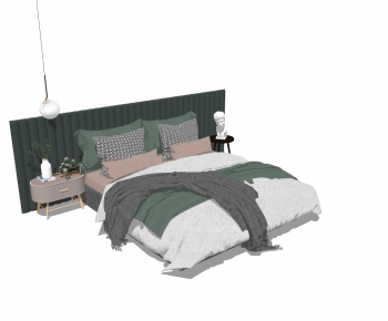 Nordic Style Double Bed-ID:217389111