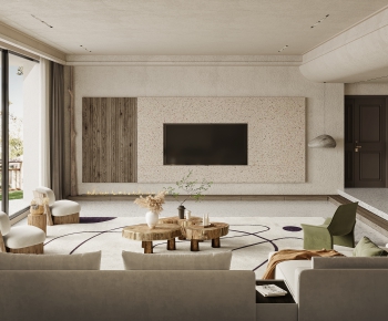 Wabi-sabi Style A Living Room-ID:444710029