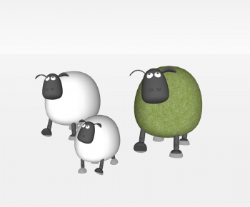 现代肖恩羊动物雕塑摆件-ID:360606911