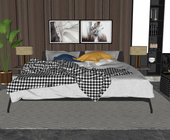 Modern Double Bed-ID:852519043