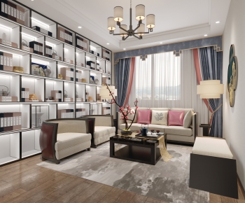 New Chinese Style A Living Room-ID:259778981