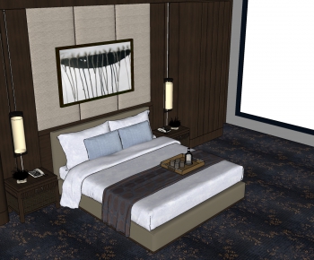 Modern Double Bed-ID:708847056