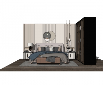 Modern Double Bed-ID:213979969