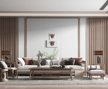 New Chinese Style A Living Room-ID:679902088