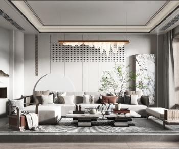 New Chinese Style A Living Room-ID:170342929