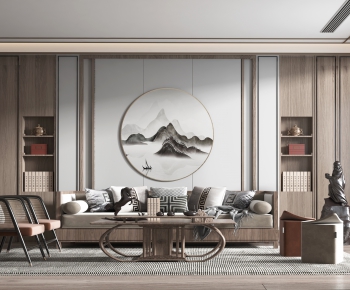 New Chinese Style A Living Room-ID:145339017