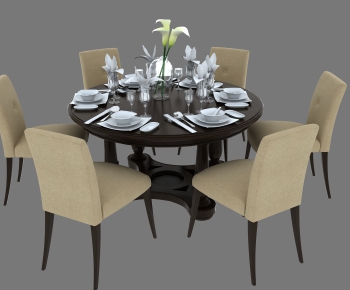 American Style Dining Table And Chairs-ID:775027991